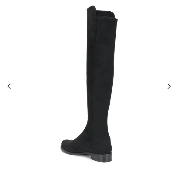 Stuart Weitzman 5050 Black Over the Knee Boots Sleek Suede Design - Picture 3 of 7